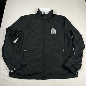 Lauren Ralph Lauren Active Lightweight Windbreaker Jacket Black Crest Logo LARGE